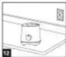 Simple line drawing of a kitchen appliance on a counter (no text or symbols)