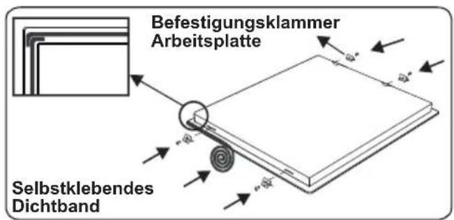 Befestigungsklammer Arbeitsplatte Selbstklebendes Dichtband