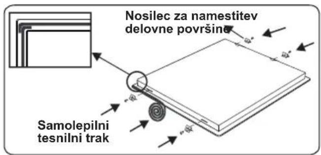 Nosilec za namestitev delovne površine Samolepilni tesnilni trak