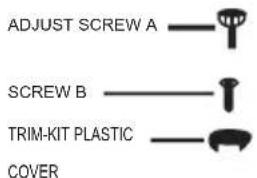 ADJUST SCREW A SCREW B TRIM-KIT PLASTIC COVER