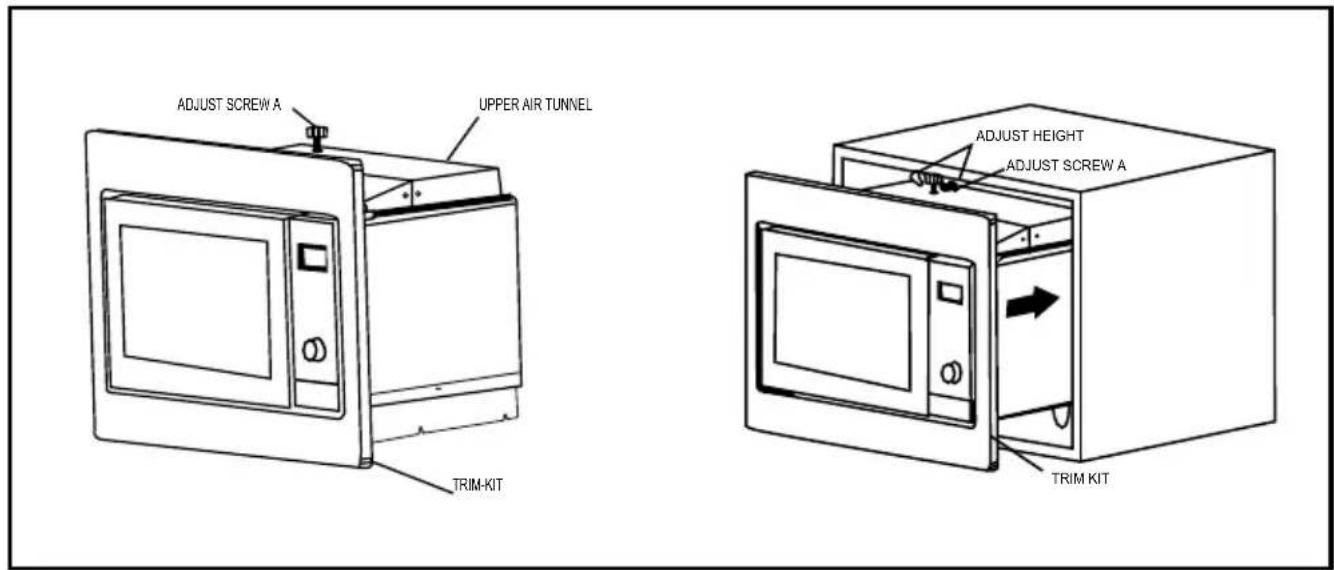ADJUST SCREW A UPPER AIR TUNNEL TRIM-KIT ADJUST HEIGHT ADJUST SCREW A TRIM KIT