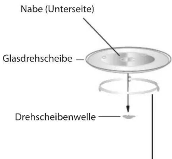 Nabe (Unterseite) Glasdrehscheibe — Drehscheibenwelle —