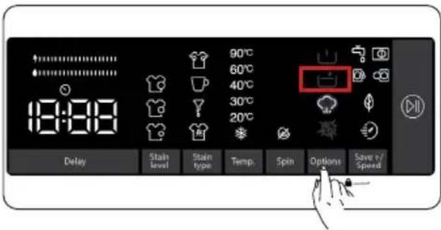9:00 90°C 60°C 40°C 30°C 20°C Delay Stain level Stain type Temp. Spin Options Solve r/ Speed