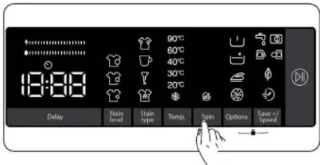 19:08 90°C 60°C 40°C 30°C 20°C Delay Stain level Stain type Temp. Spin Options Save +/Speed