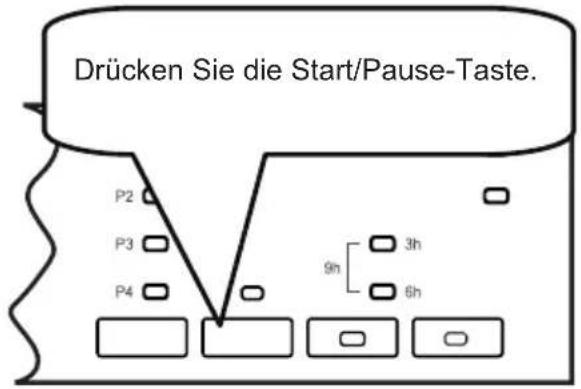 Drücken Sie die Start/Pause-Taste. P2 P3 P4 9h 3h 6h