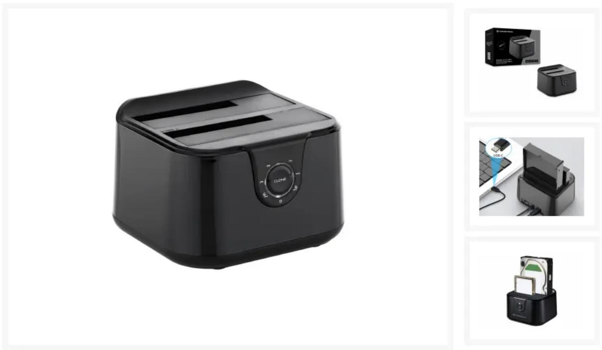 CONCEPTRONIC DONN12B - DONN12B USB 3.2 Gen 1 Festplatten-Dockingstation mit zwei Einschüben - 1