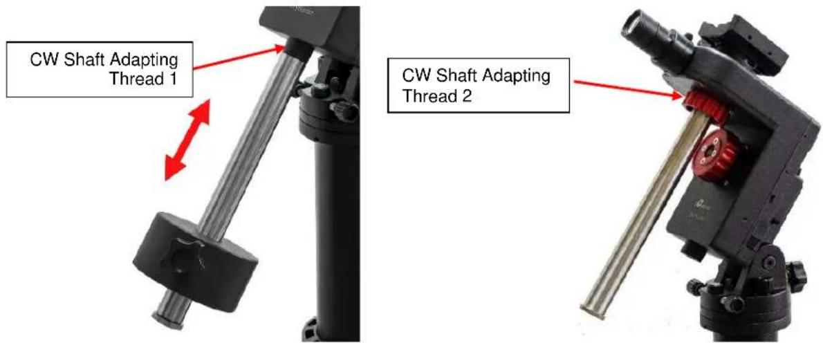 CW Shaft Adapting Thread 1 CW Shaft Adapting Thread 2