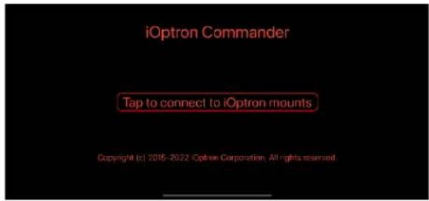 iOptron Commander Tap to connect to iOptron mounts Copyright (c) 2016-2022 Optron Corporation. All rights reserved.