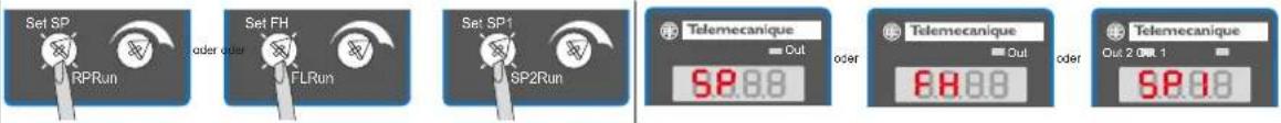 Set SP RPRun oder oder Set FH FLRun Set SP1 SP2Run Telemecanique Out oder Telemecanique Out oder Telemecanique Out 2 Out 1 SP.00