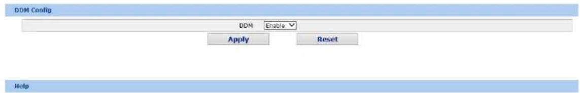 DDM Config DDM Enable Apply Reset Help