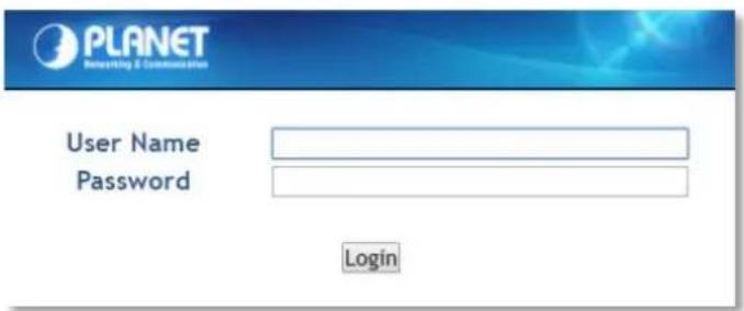 PLANET User Name Password Login