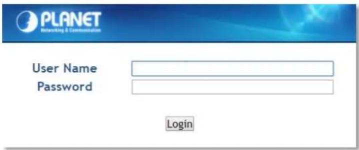 PLANET Retrusting & Communication User Name Password Login