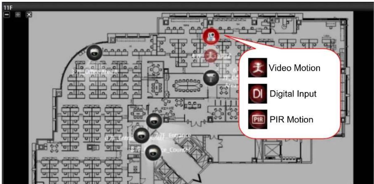 11F 37.0000 Video Motion DI Digital Input PIR Motion 97.0000 Entrance Service Counter
