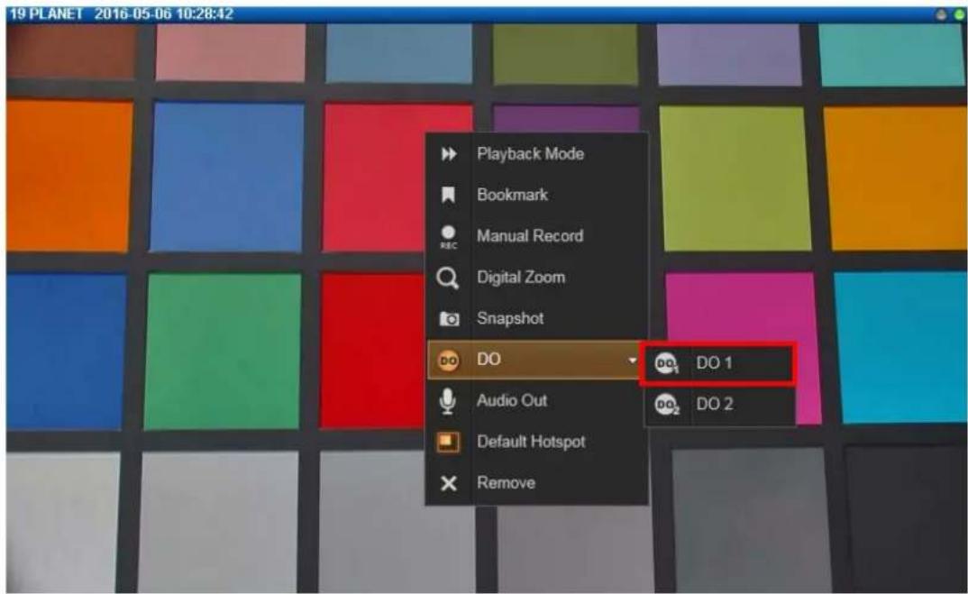 19 PLANET 2016-05-06 10:28:42 Playback Mode Bookmark Manual Record Digital Zoom Snapshot DO DO 1 Audio Out DO 2 Default Hotspot Remove