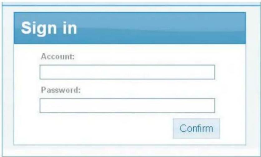 Sign in Account: Password: Confirm