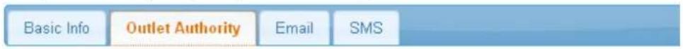 Basic Info Outlet Authority Email SMS