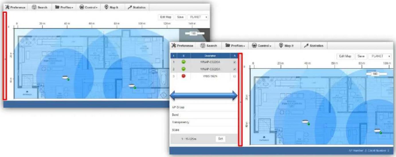Preference Search Profiles+ Control+ Map It Statistics Edit Map Save PLANET 0 20 m 40 m 60 m 80 m 100 m 120 m 140 m 100 1 S Description A 1 YWAP-C3220A 2 YWAP-C3220A 3 YBS-502N 0 20 m 40 m 60 m 80 m 100 m 100 AP Group Band Transparency Scale 1: 15.025m Set Edit Map Save PLANET AP Number 2 - Cdcnt Number 0