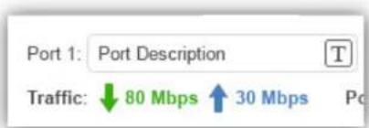 Port 1: Port Description Traffic: ↓ 80 Mbps ↑ 30 Mbps Pc