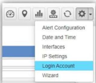 Alert Configuration Date and Time Interfaces IP Settings Login Account Wizard