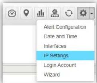Alert Configuration Date and Time Interfaces IP Settings Login Account Wizard