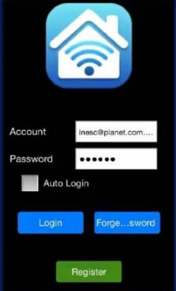 Account inesc@planet.com... Password .......... Auto Login Login Forge...sword Register