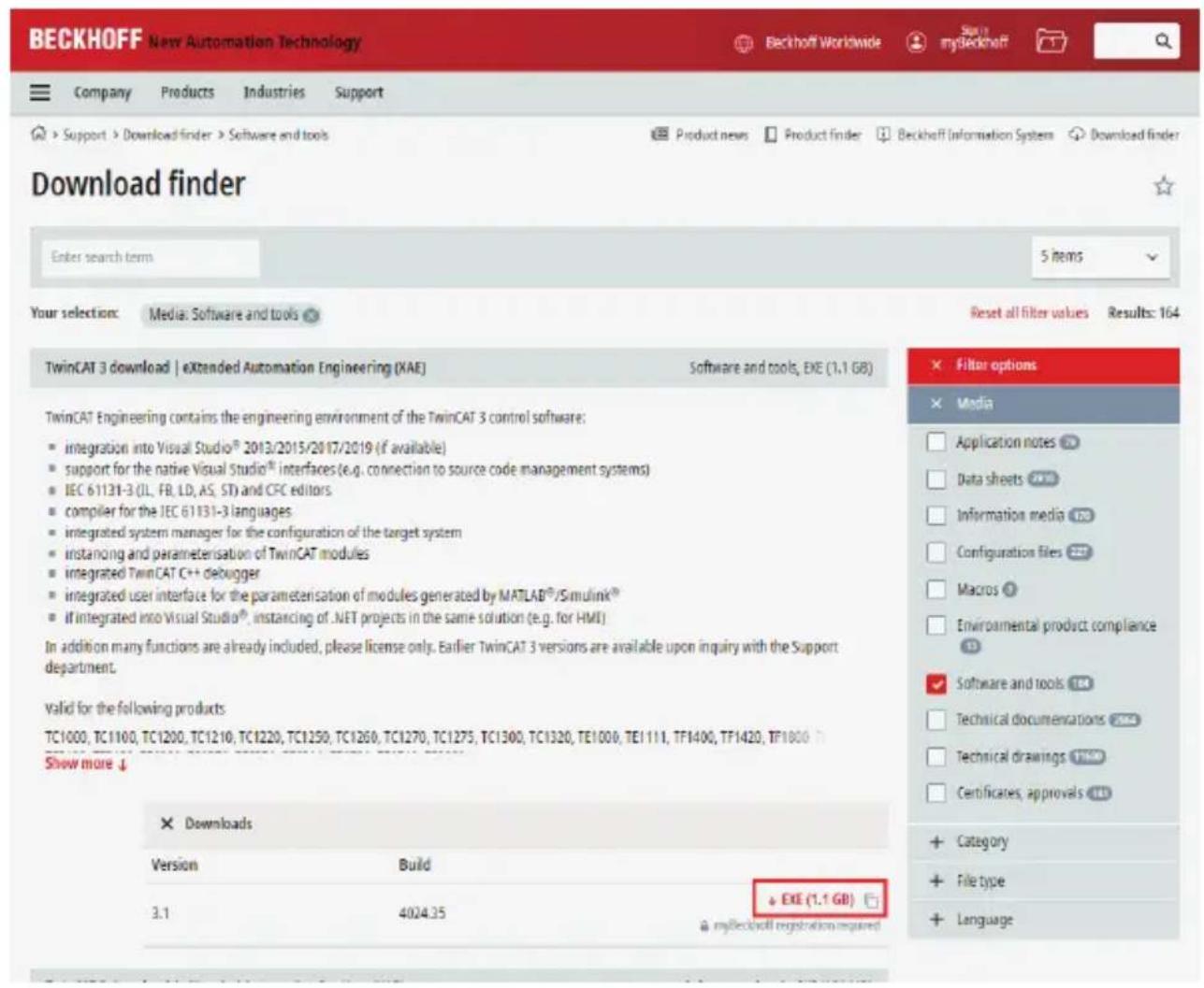 BECKHOFF New Automation Technology Company Products Industries Support Support > Download finder > Software and tools Product news Product finder Beckhoff Information System Download finder Download finder Enter search term 5 items Your selection: Media: Software and tools Reset all filter values Re…