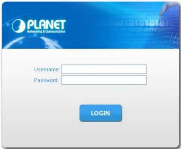 PLANET Networking & Communication Username: Password: LOGIN