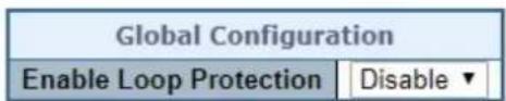 Global Configuration Enable Loop Protection | Disable ▼