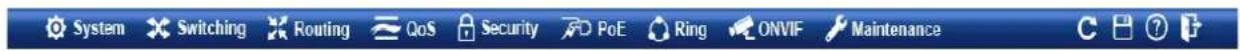 System Switching Routing QoS Security PoE Ring ONVIF Maintenance