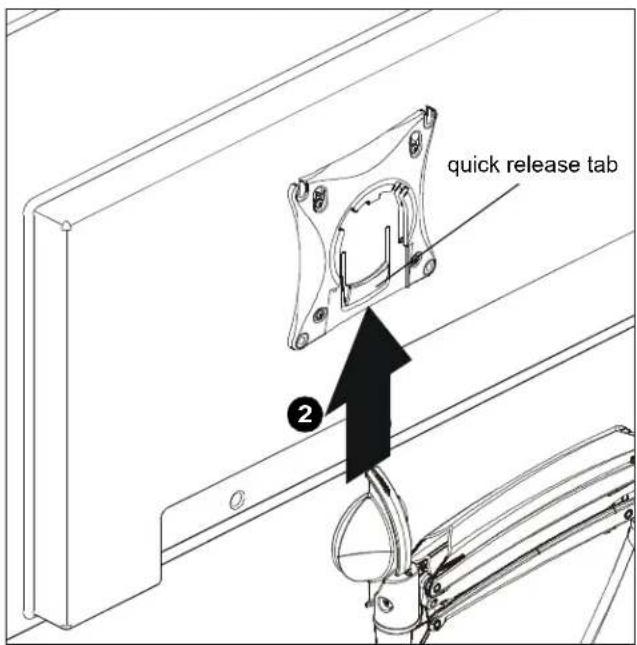 quick release tab ②