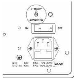 STANDRY ALWAYS ON ON OFF 40Ω 120W 40Ω 120V - 60Hz TYPE: T1N, 300W TYPE: T10L, 20W 300W