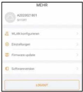 MEHR A2020021801 SH10RT WLAN konfigurieren Einstellungen Firmware update Softwareversion LOGOUT