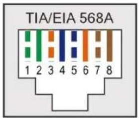 TIA/EIA 568A 1 2 3 4 5 6 7 8
