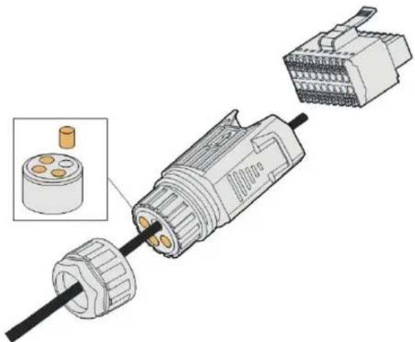 Sungrow SH5.0RT - Zusammenbau des COM-Anschlusses - 3