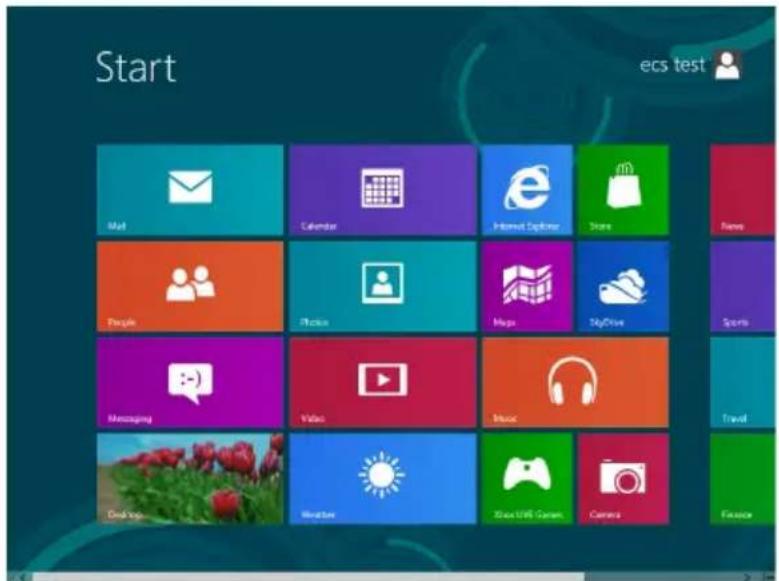 Start ecs test Mail Calendar Internet Explorer Store Name People Photo Maps SkyDrive Sports Managing Video Music Travel Desktops Monster Black USB Games Camera Fiction