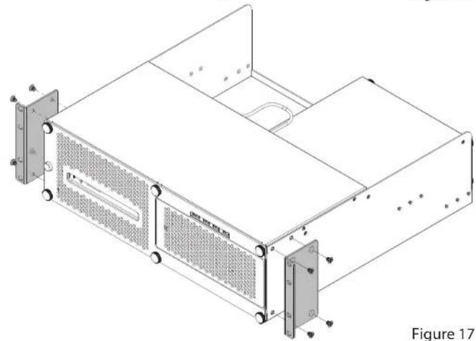 Technical line drawing of a server rack unit with mounting brackets and ventilation grilles (no text or symbols)