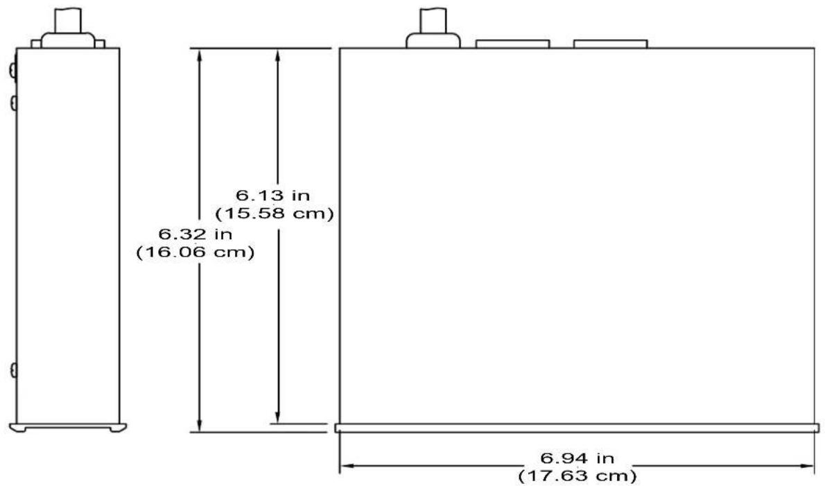 6.32 in (16.06 cm) 6.13 in (15.58 cm) 6.94 in (17.63 cm)