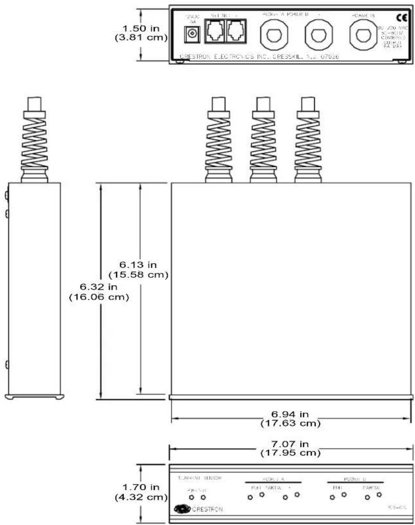 1.50 in (3.81 cm) CRESTRON ELECTRIC INC. CRESSKIL A.J. 07026 6.13 in (15.58 cm) 6.32 in (16.06 cm) 6.94 in (17.63 cm) 7.07 in (17.95 cm) 1.70 in (4.32 cm)