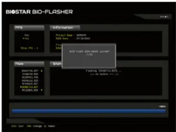 BIOSTAR BIO-FLASHER V1 01 PPS File File1 Total PRE : 2 Information Project Name / DIRECTOR BIO Data - 01/23/2021 File BIO Flash Driver鍵 Event (V) BIO Flash Driver鍵 Event (V) Flare Status BIO776_BI7 BIO847_BI7 BIO940_CI6 BIO950_CI6 BIO960_CI6 BIO970_CI6 BIO980_CI6 Status Flushing [01/07/13,017]... 100% Update: 101.100 100% COU OUT TAG Change Select