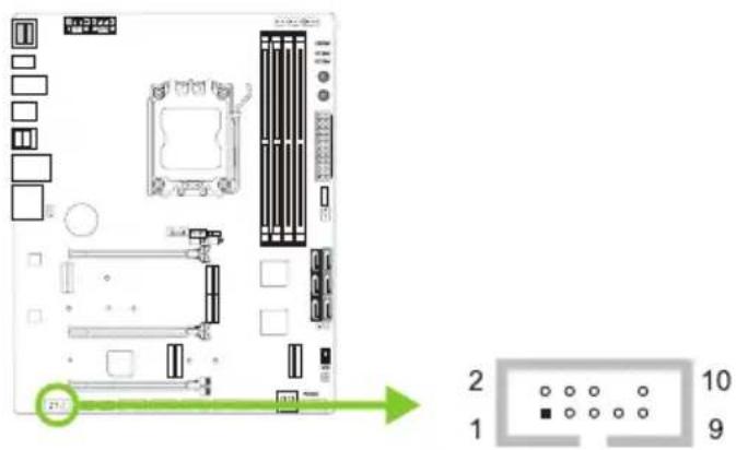 BIOSTAR X670E VALKYRIE - F\_AUDIO: 전면 패널 오디오 헤더 - 1