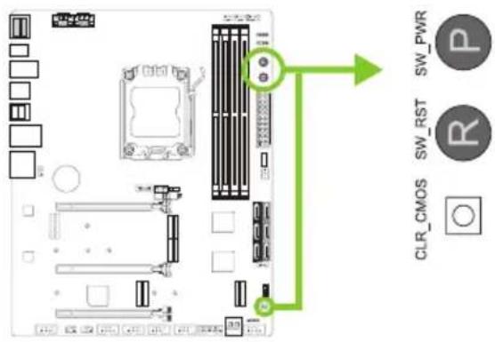 BIOSTAR X670E VALKYRIE - Кнопки, индикаторы, светодиоды - 1