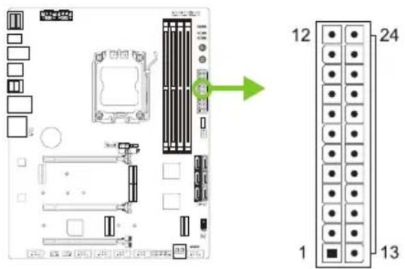 BIOSTAR X670E VALKYRIE - ATXPWR1: разъем источника питания ATX - 1