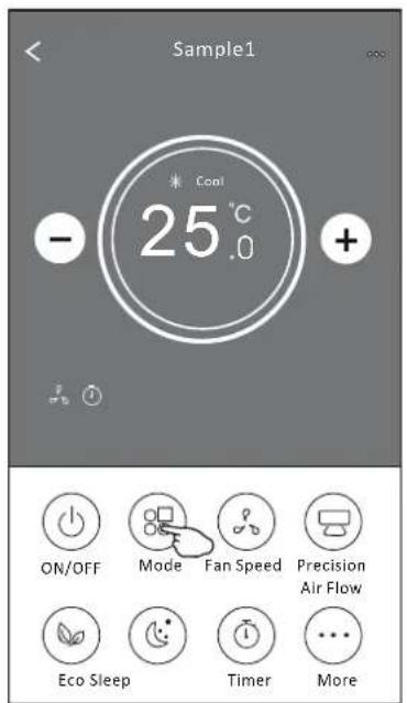 Sample1 25°C ON/OFF Mode Fan Speed Precision Air Flow Eco Sleep Timer More