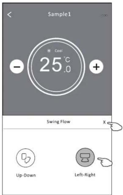 Sample1 * Cool 25°C - + Swing Flow X Up-Down Left-Right