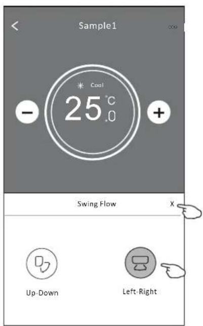 Sample1 Cool 25.0°C - + Swing Flow X Up-Down Left-Right