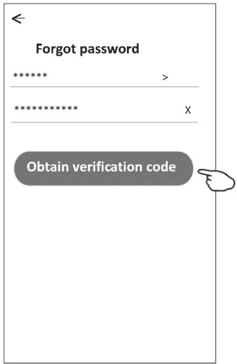 Forgot password ******* > ******** X Obtain verification code
