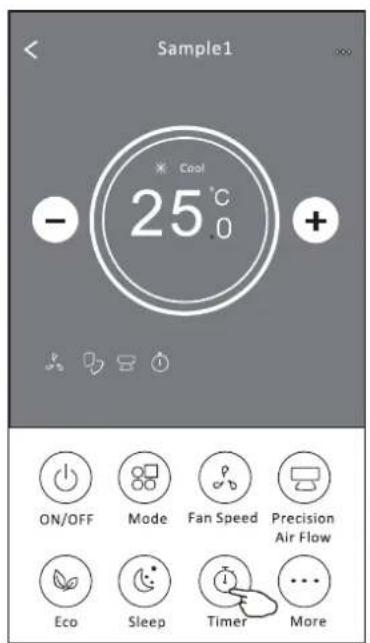 Sample1 * Cool 25°C - + ON/OFF Mode Fan Speed Precision Air Flow Eco Sleep Timer More