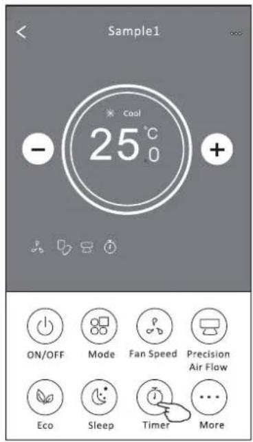 Sample1 * Cool 25°C - + ON/OFF Mode Fan Speed Precision Air Flow Eco Sleep Timer More