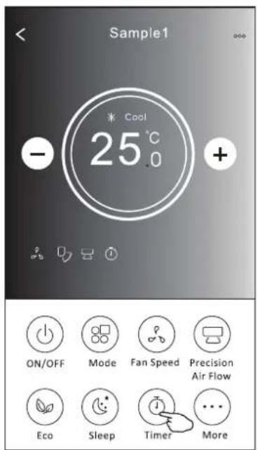 Sample1 * Cool 25°C - + ON/OFF Mode Fan Speed Precision Air Flow Eco Sleep Timer More