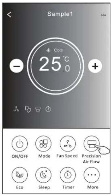 Sample1 * Cool 25°C - + ON/OFF Mode Fan Speed Precision Air Flow Eco Sleep Timer More